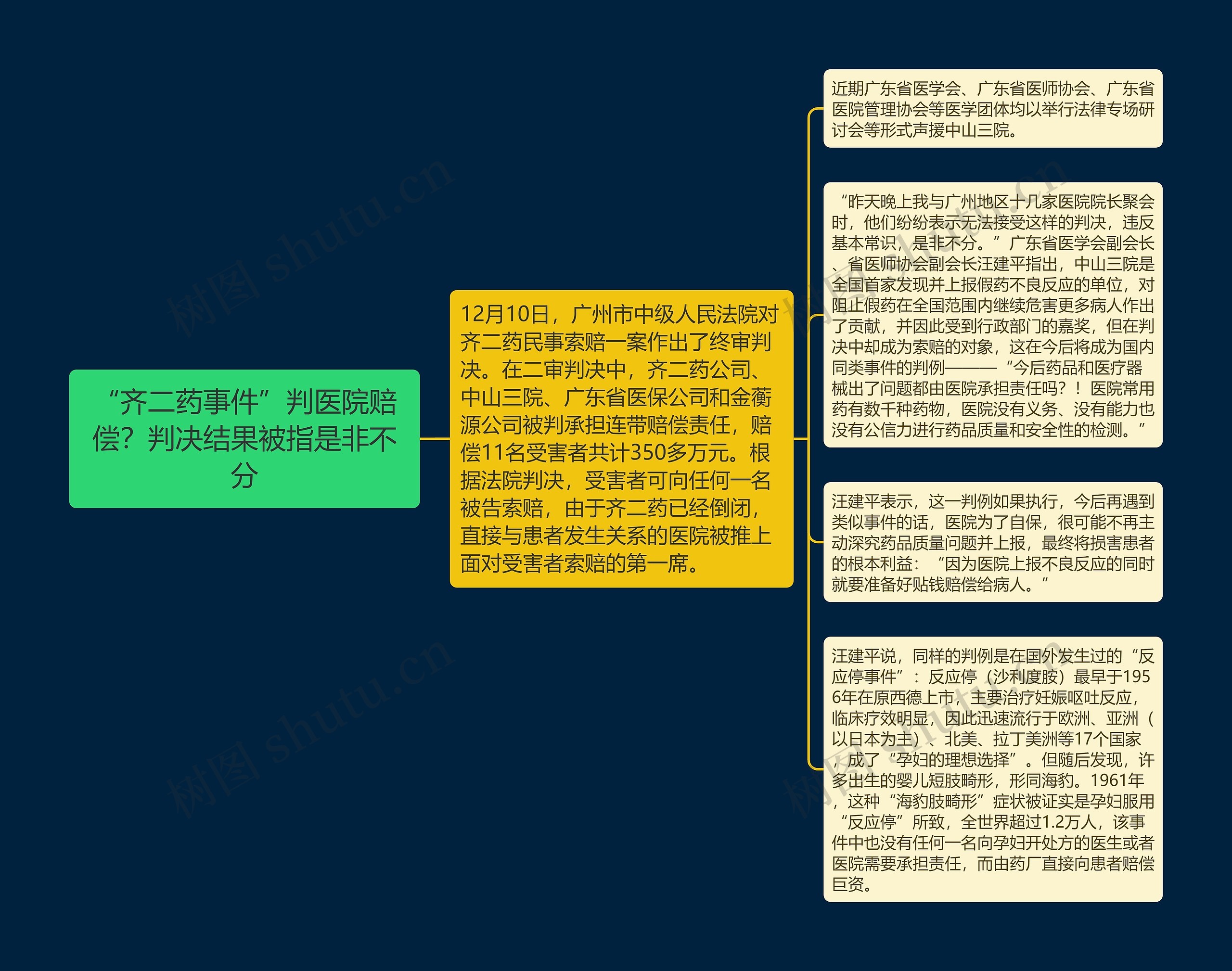 “齐二药事件”判医院赔偿？判决结果被指是非不分思维导图