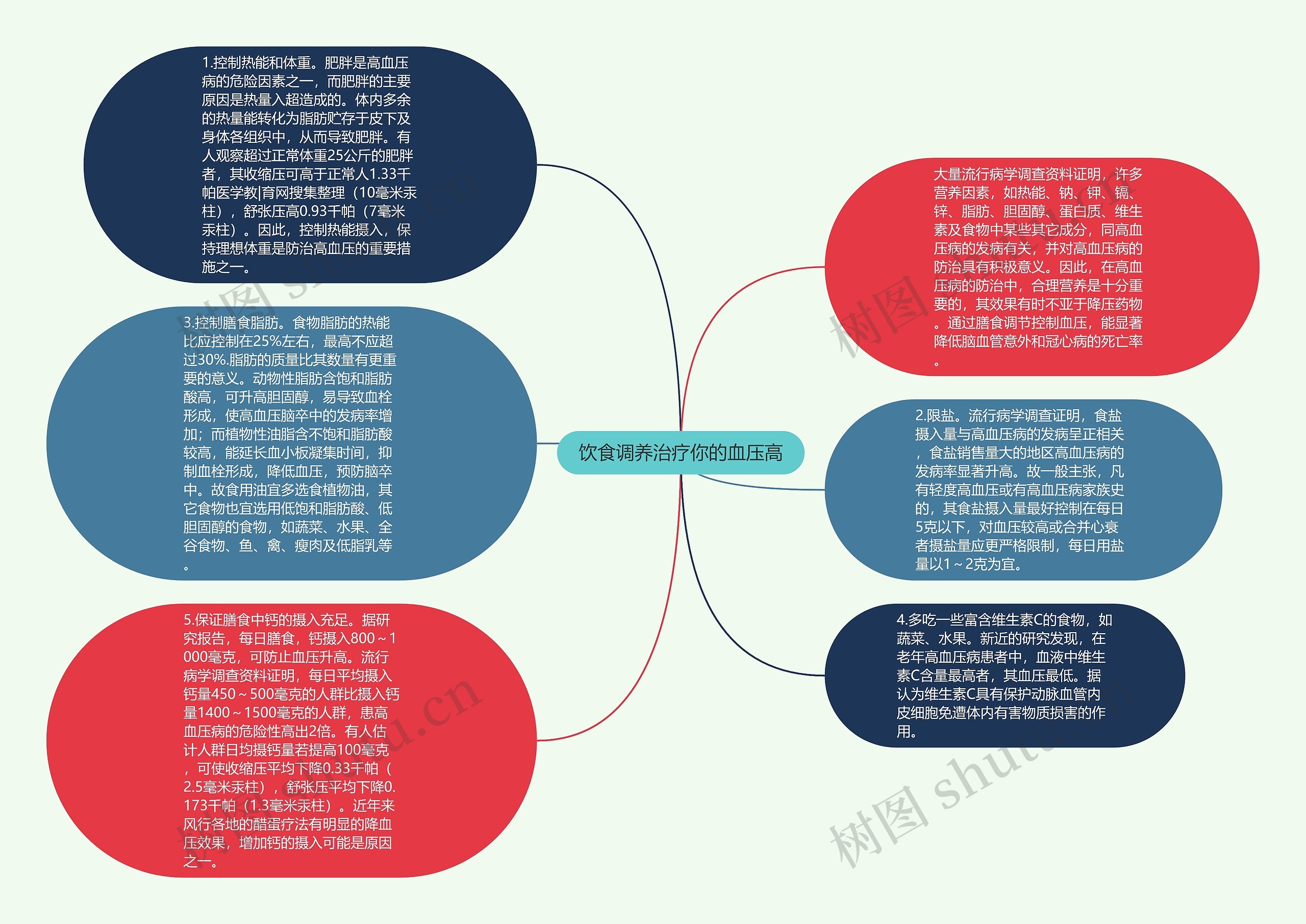 饮食调养治疗你的血压高思维导图