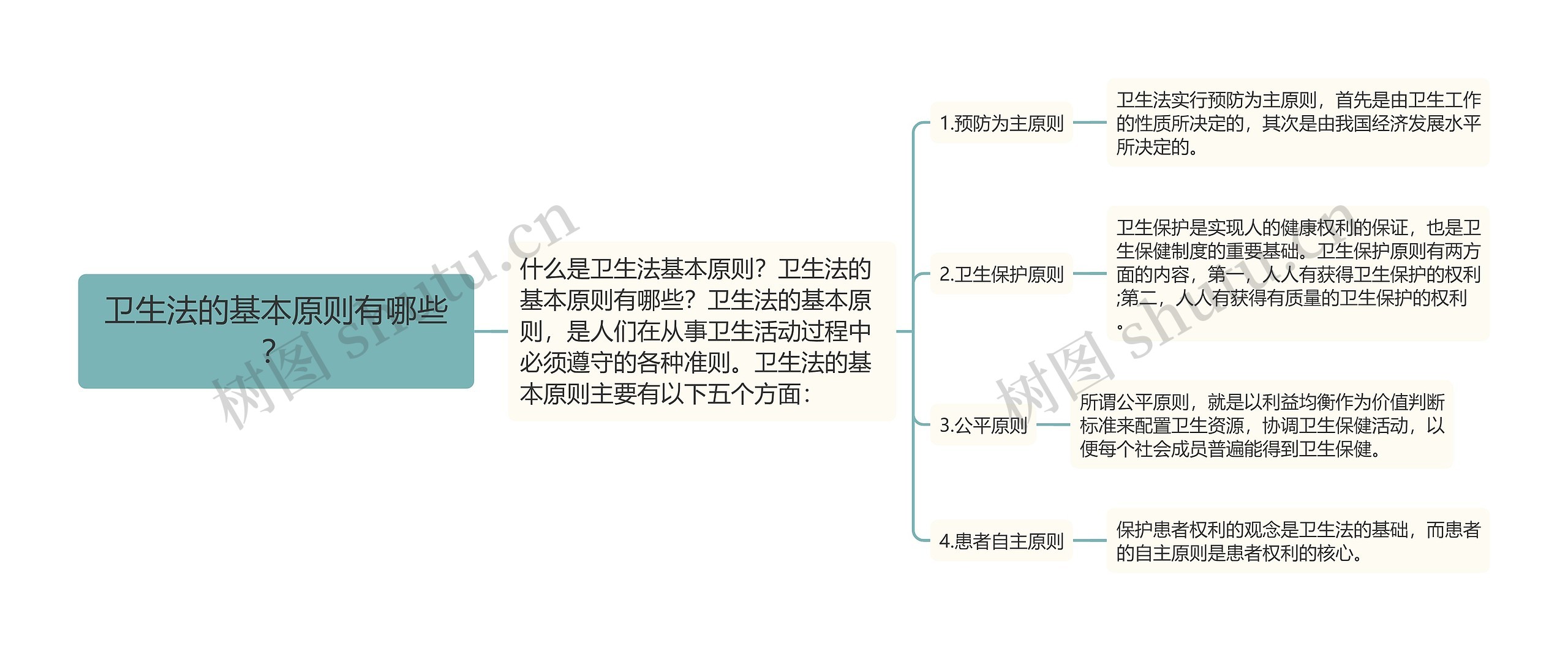 卫生法的基本原则有哪些？思维导图