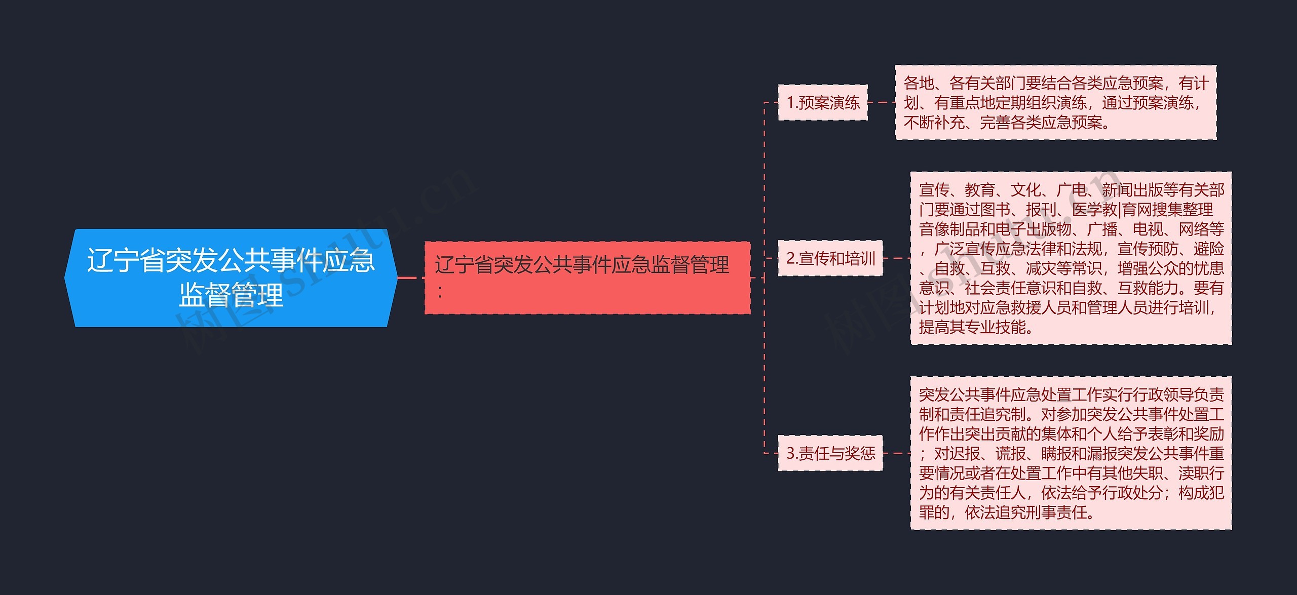 辽宁省突发公共事件应急监督管理思维导图