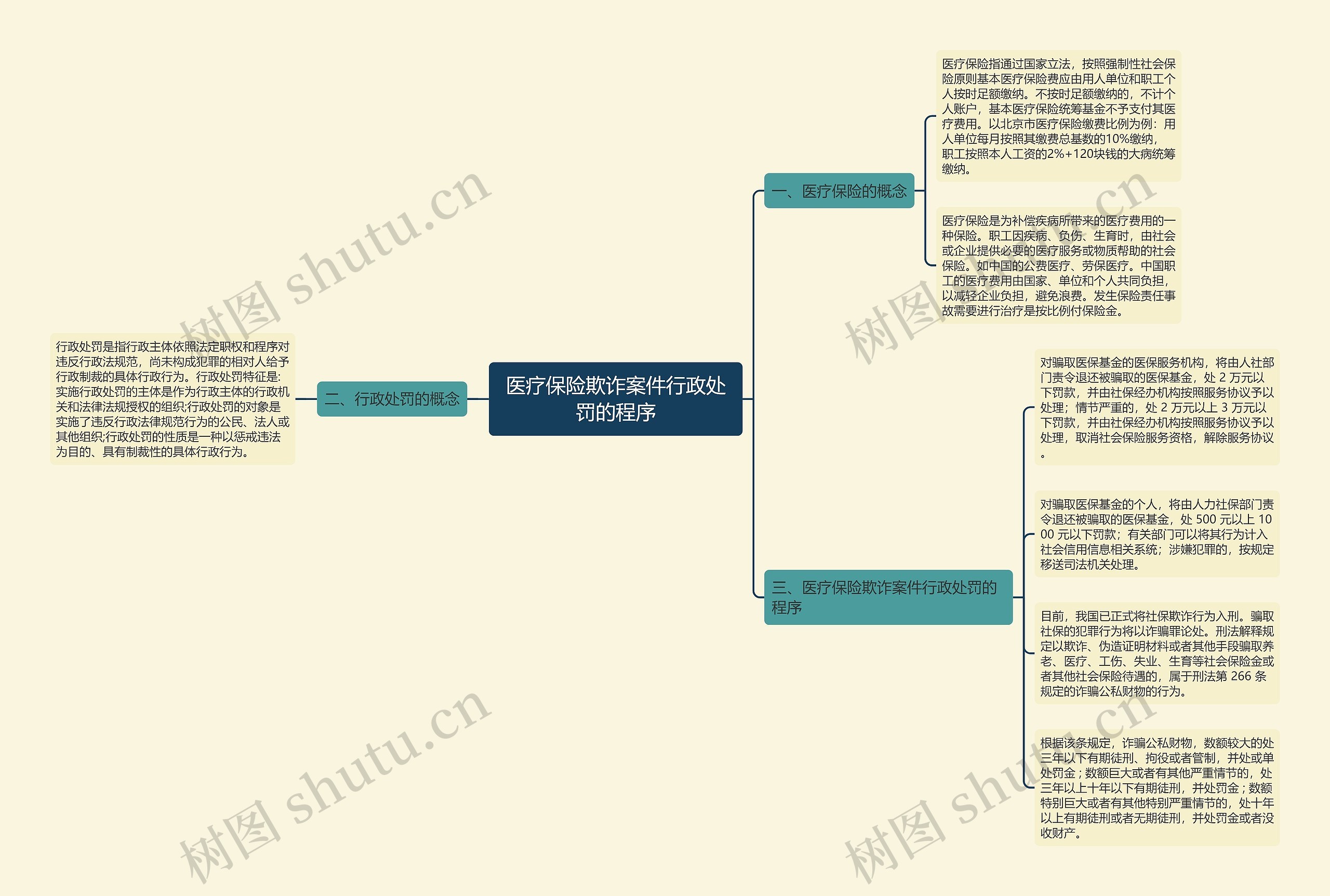 医疗保险欺诈案件行政处罚的程序思维导图