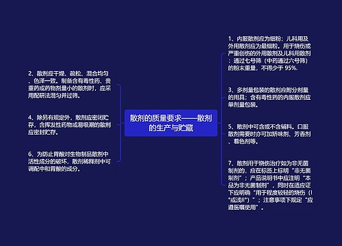 散剂的质量要求——散剂的生产与贮藏