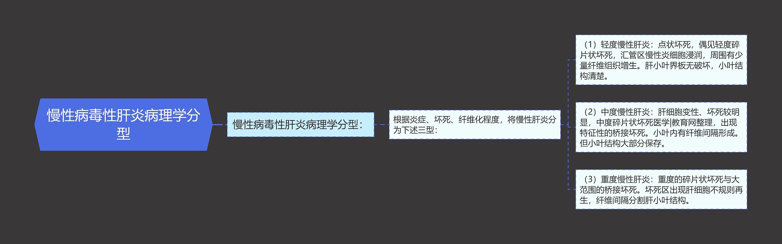 慢性病毒性肝炎病理学分型思维导图