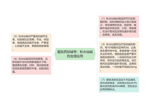 医院药综辅导：秋水仙碱的合理应用