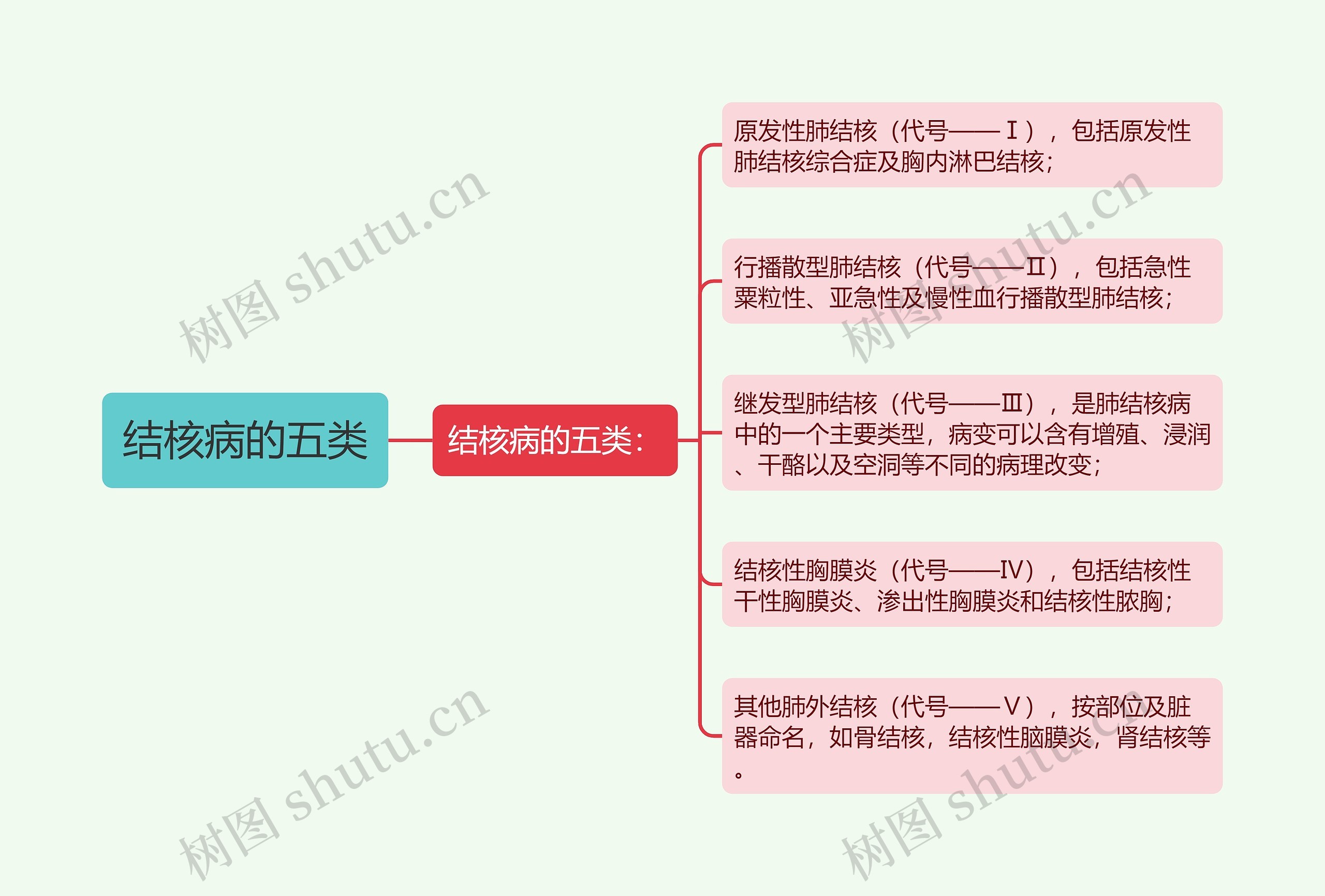 结核病的五类思维导图