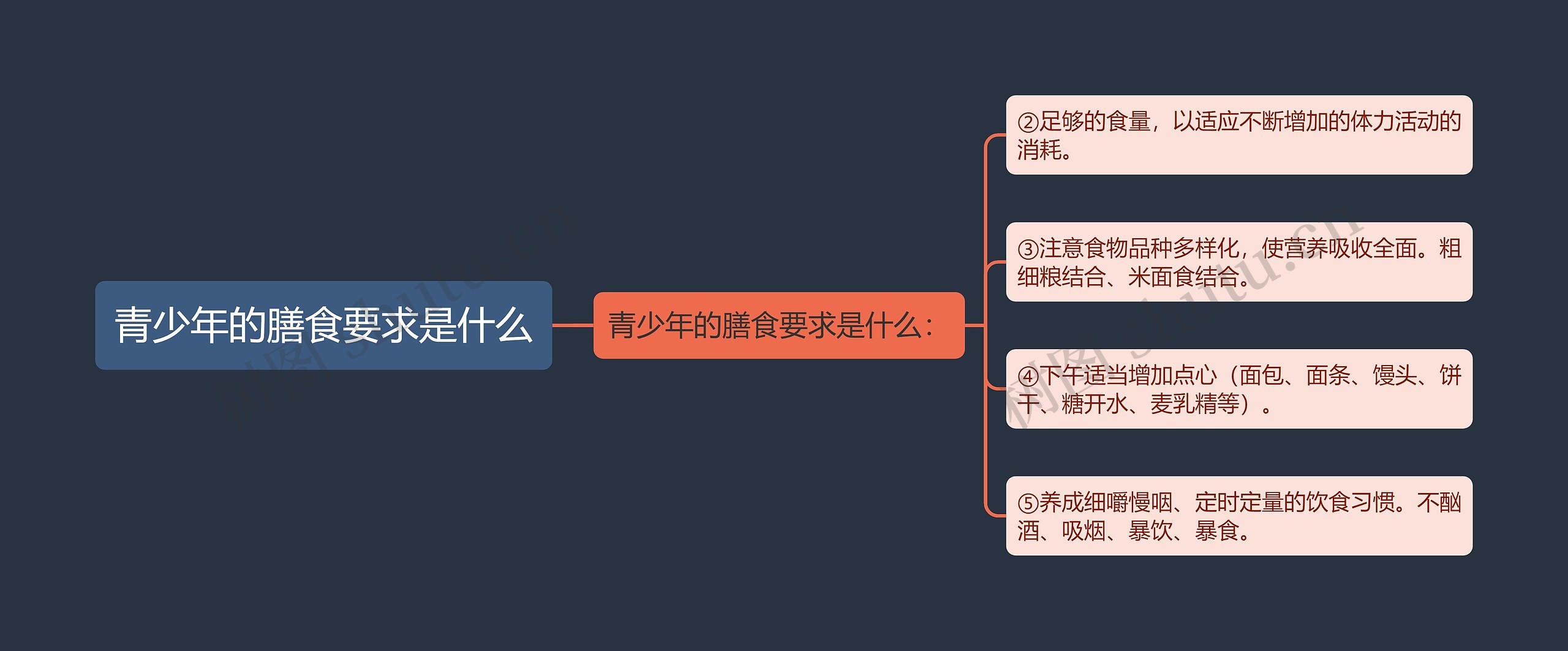 青少年的膳食要求是什么思维导图