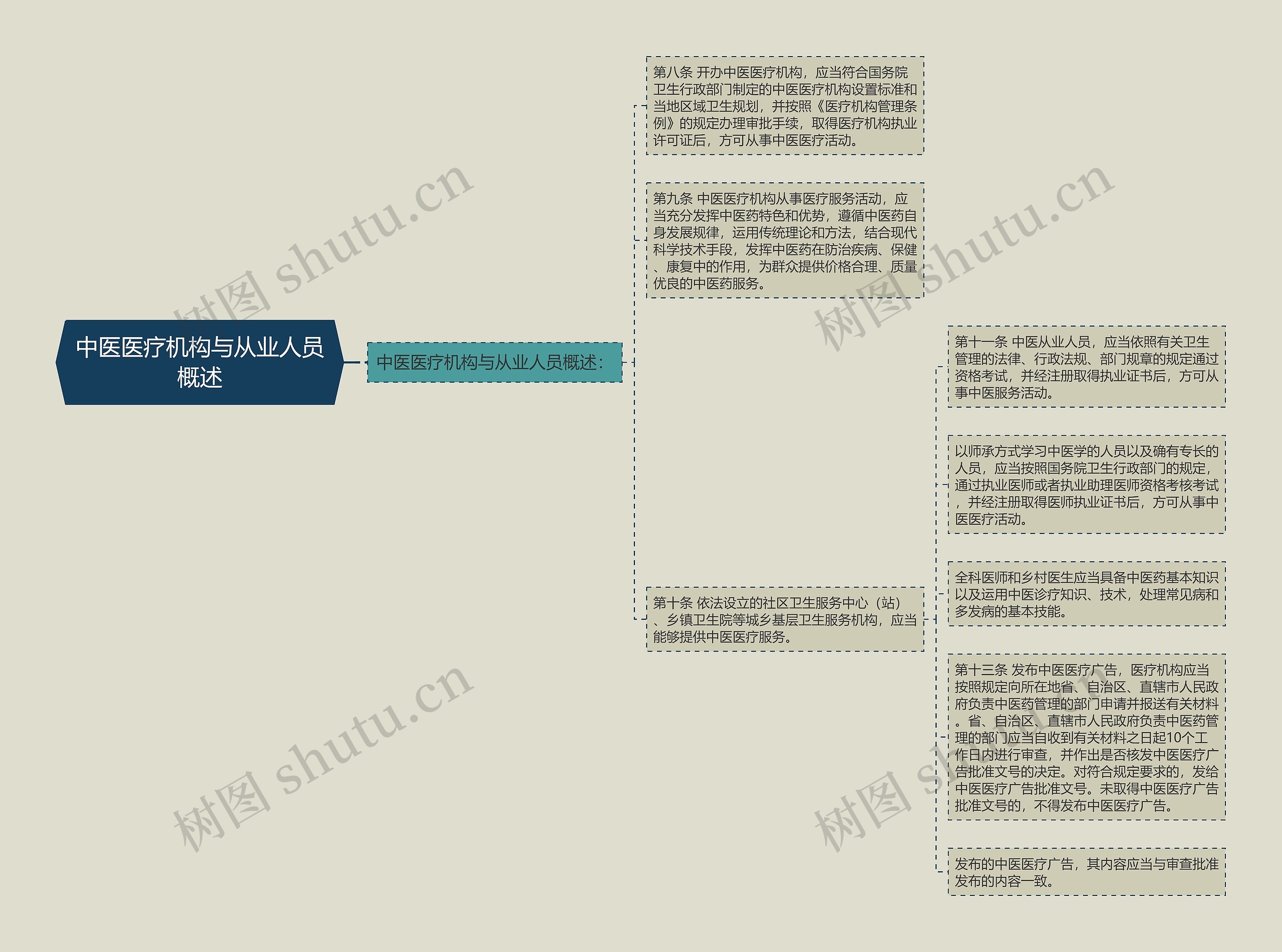 中医医疗机构与从业人员概述思维导图