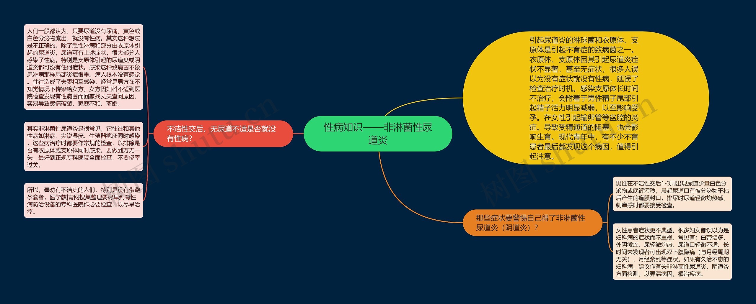 性病知识——非淋菌性尿道炎思维导图
