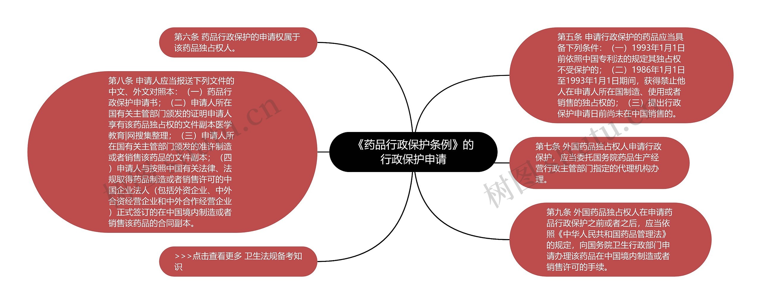 《药品行政保护条例》的行政保护申请思维导图