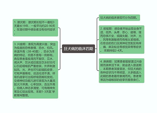 狂犬病的临床四期