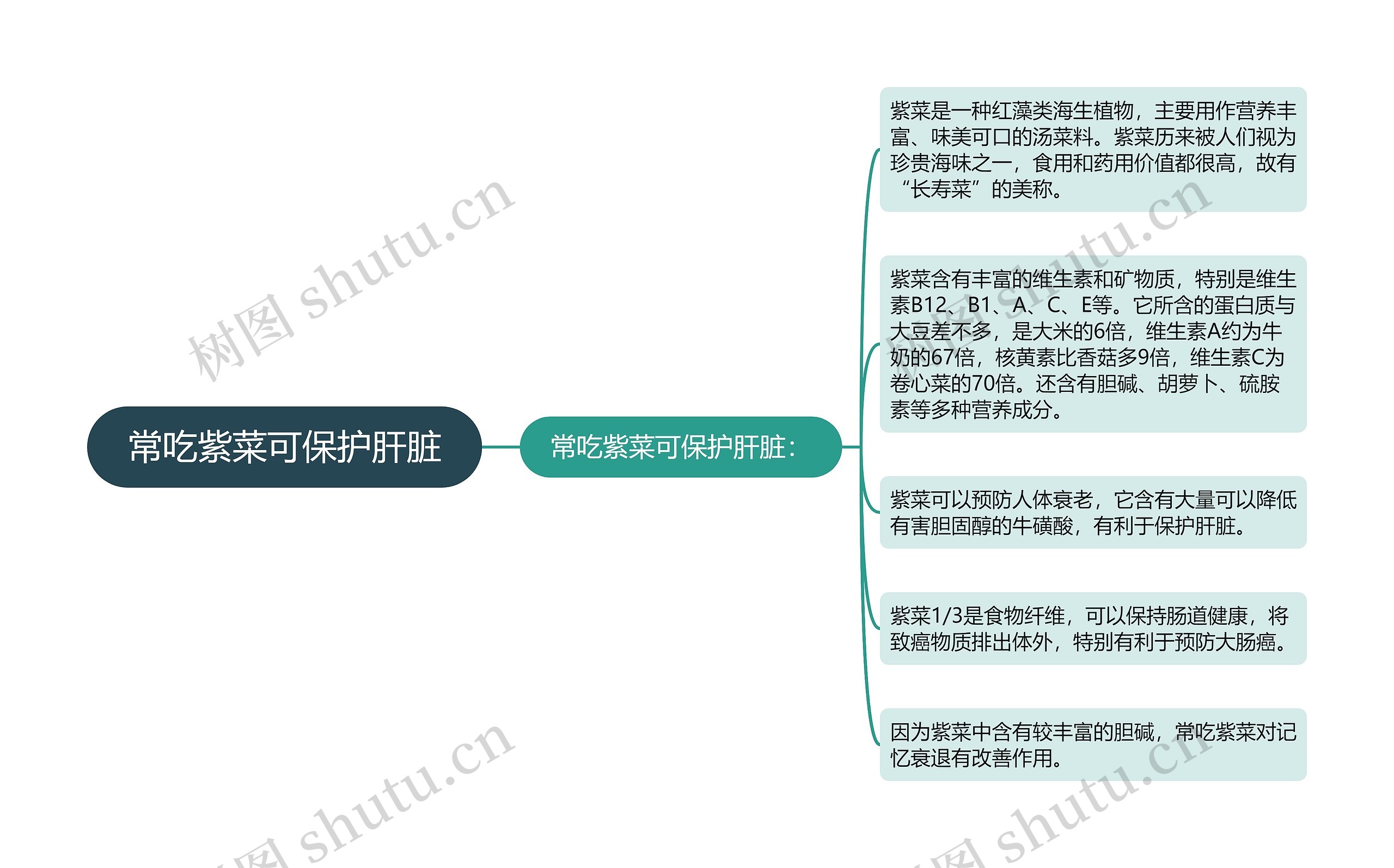 常吃紫菜可保护肝脏思维导图