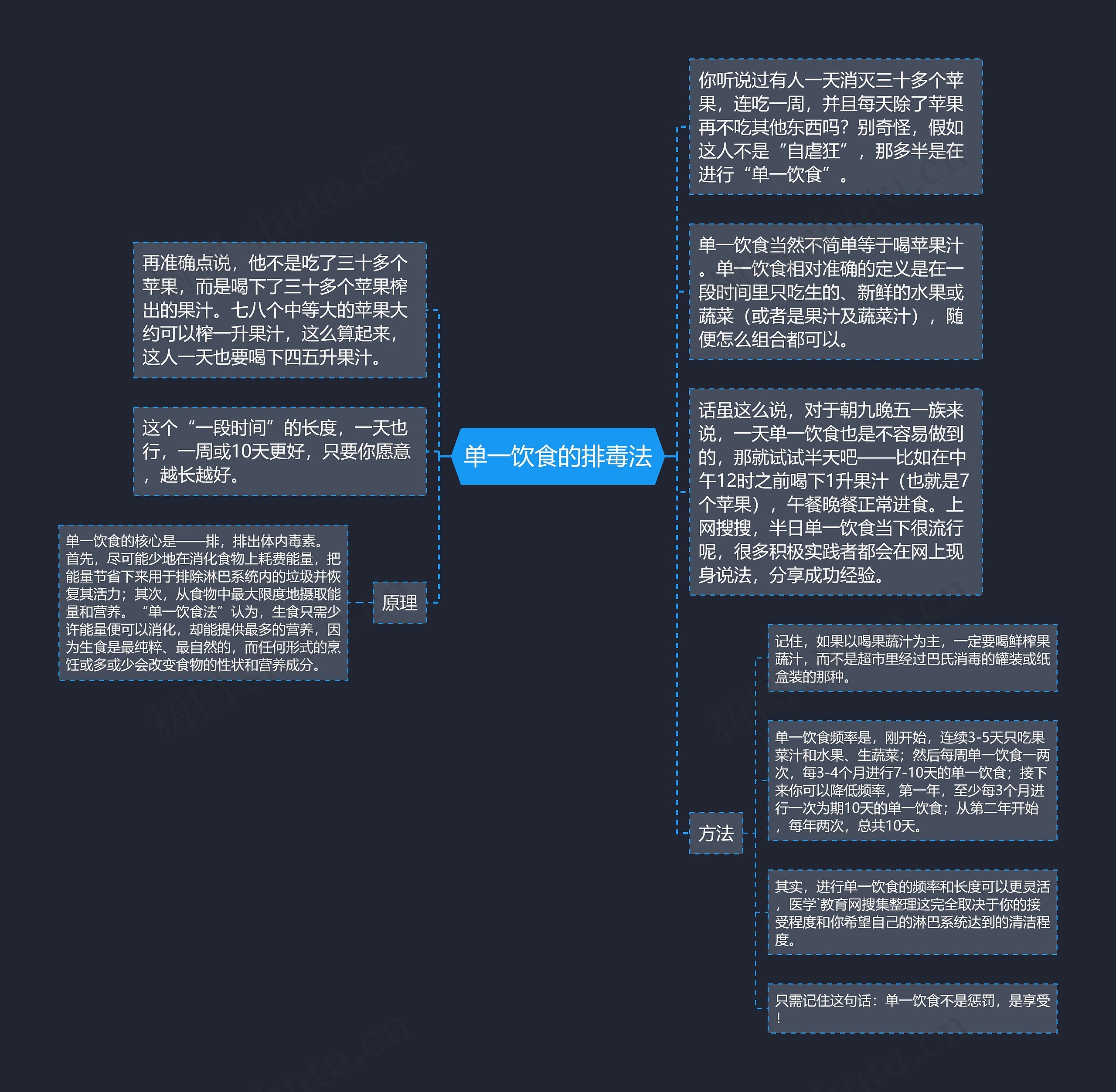 单一饮食的排毒法思维导图