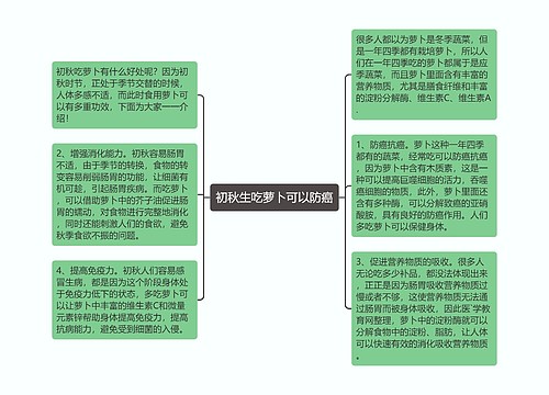 初秋生吃萝卜可以防癌