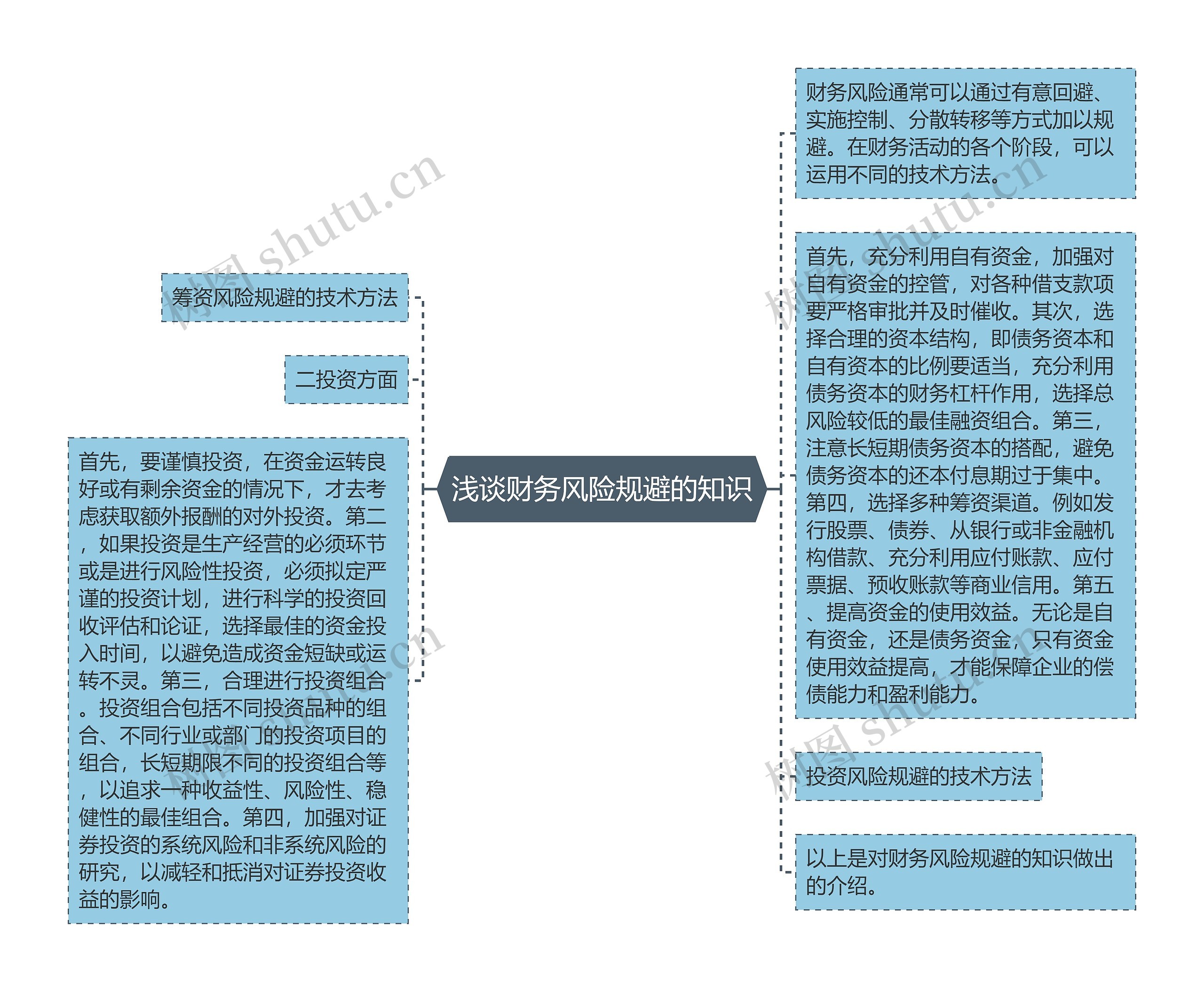 浅谈财务风险规避的知识思维导图