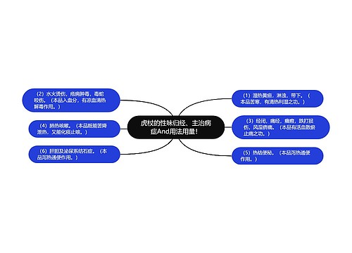 虎杖的性味归经、主治病症And用法用量！