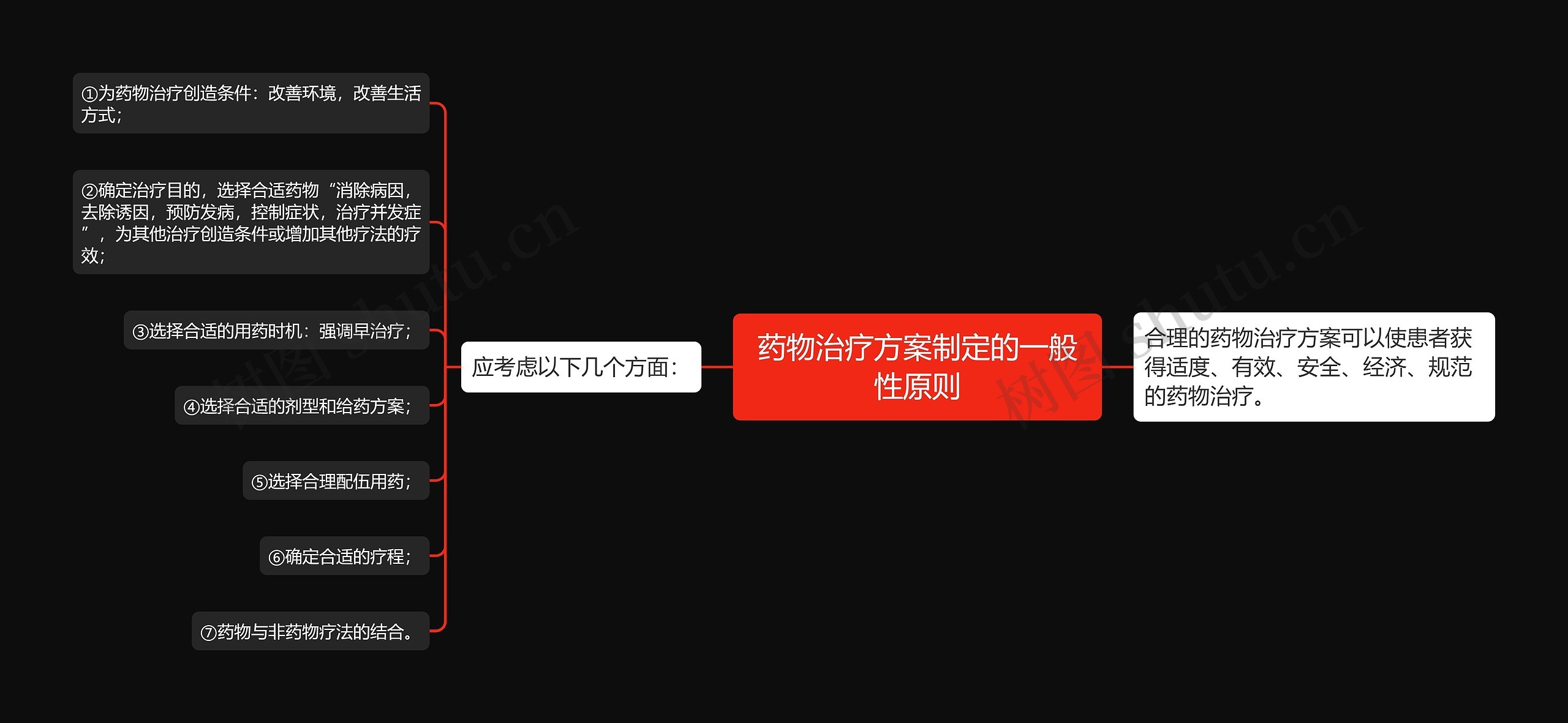 药物治疗方案制定的一般性原则思维导图