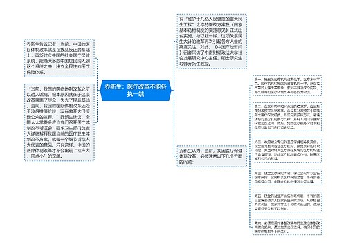 乔新生：医疗改革不能各执一端