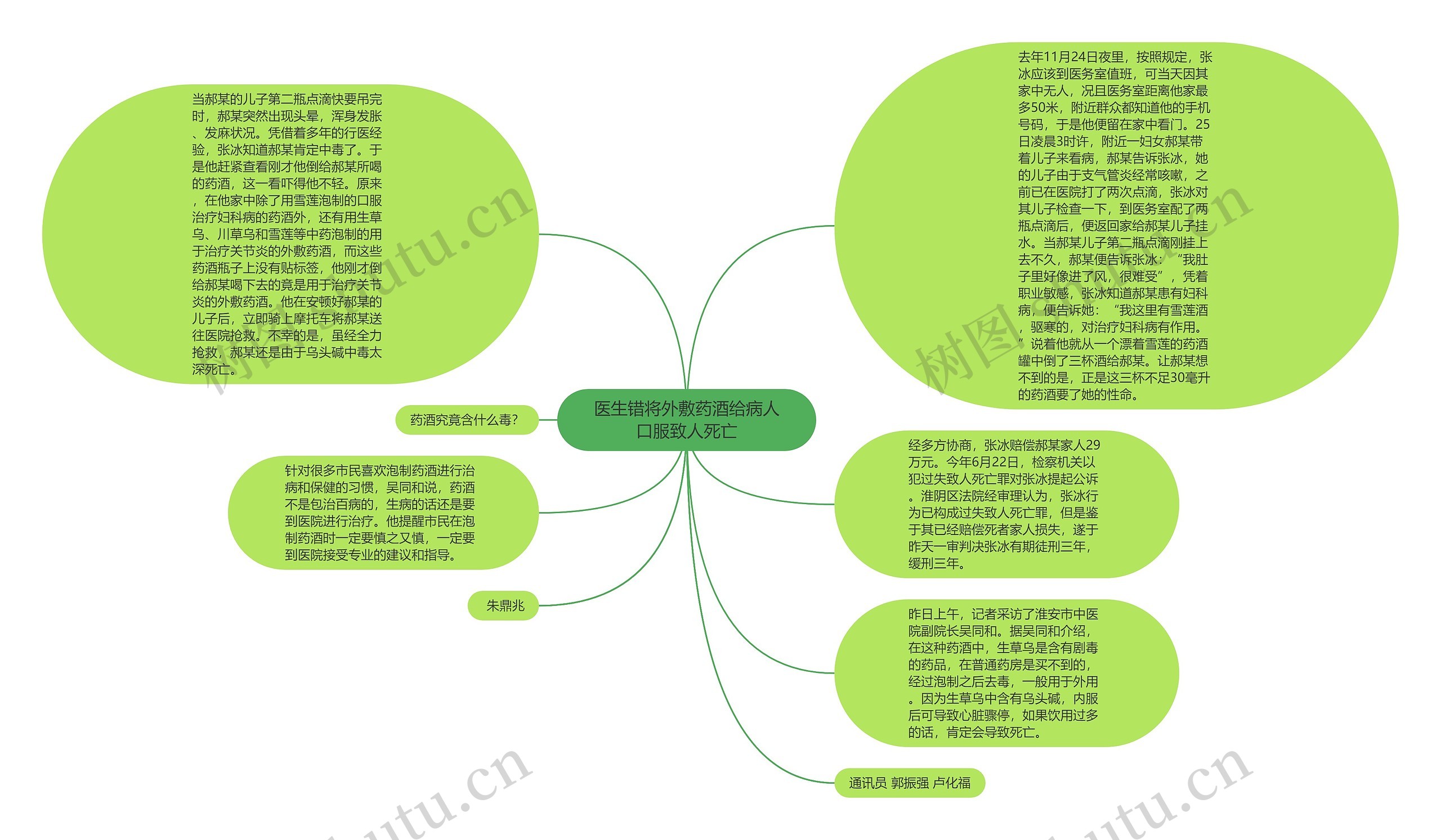 医生错将外敷药酒给病人口服致人死亡思维导图