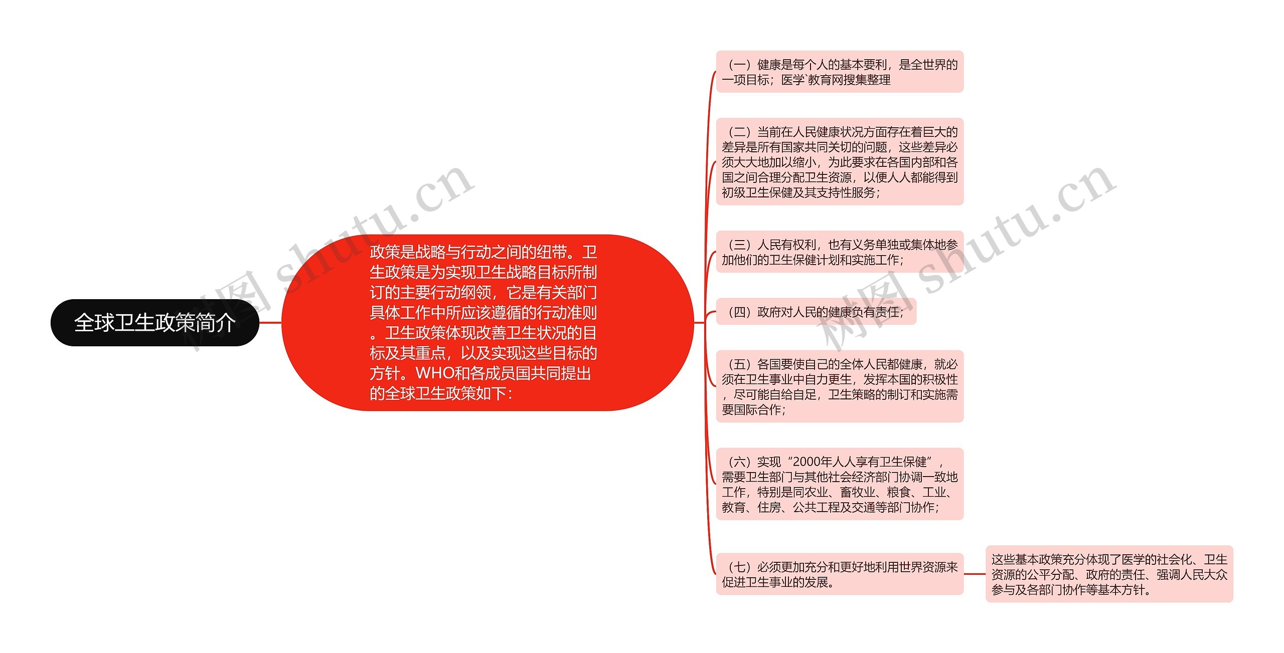 全球卫生政策简介思维导图高清图 全球卫生政策简介思维导图