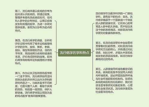 流行病学的学科特点