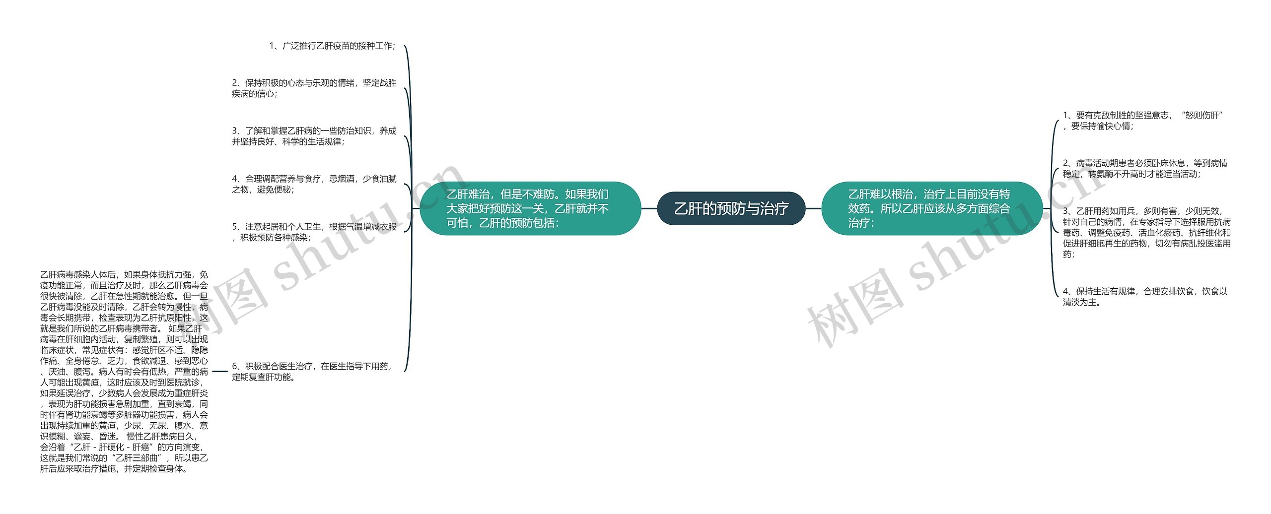 乙肝的预防与治疗思维导图