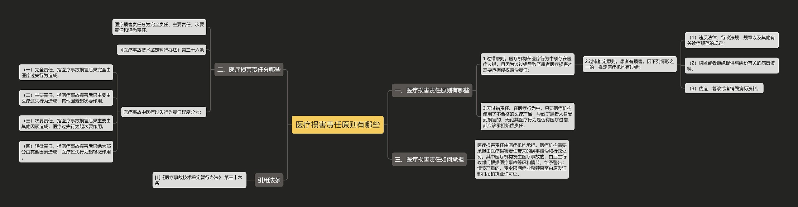 医疗损害责任原则有哪些思维导图