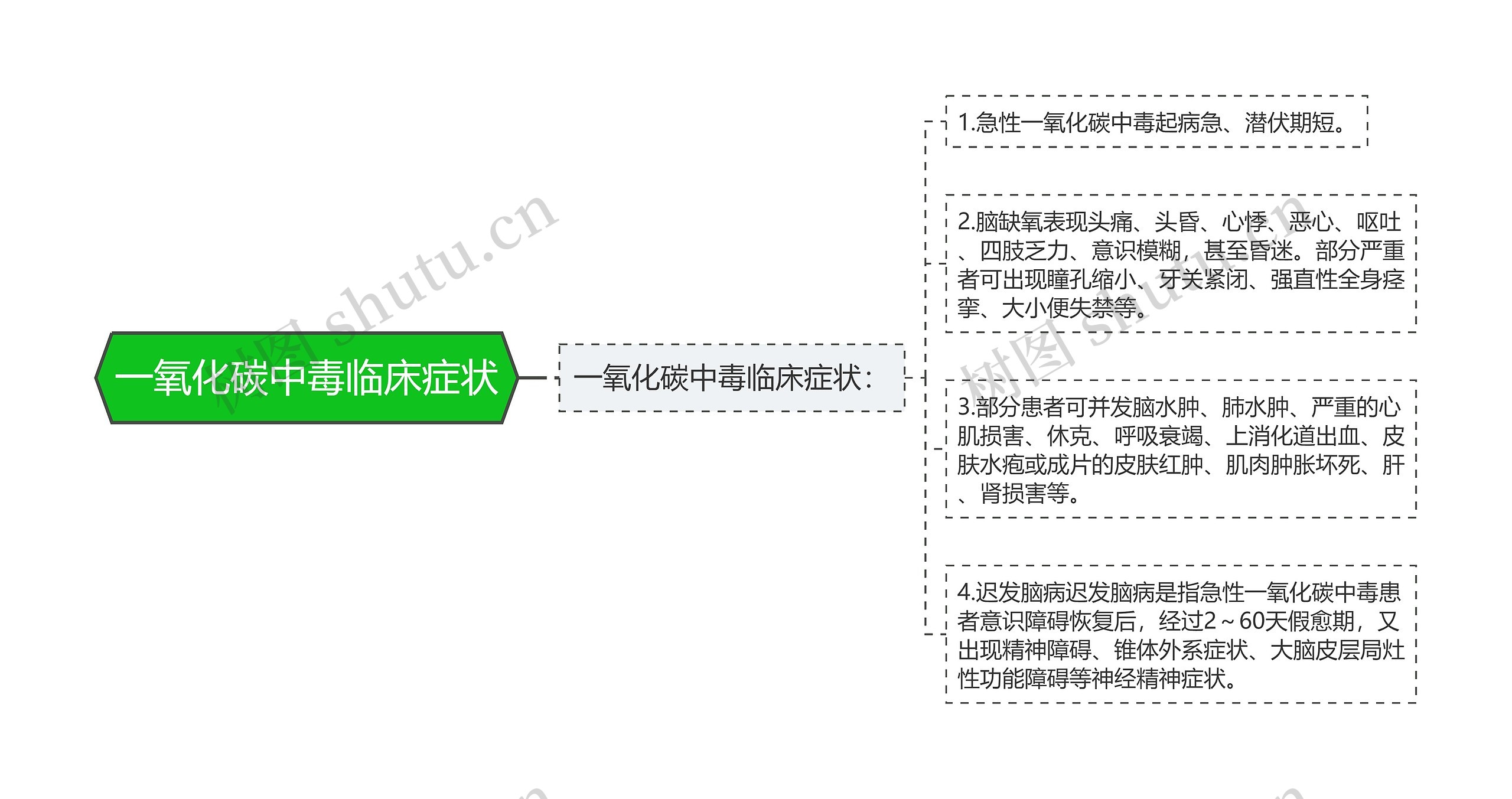 一氧化碳中毒临床症状思维导图