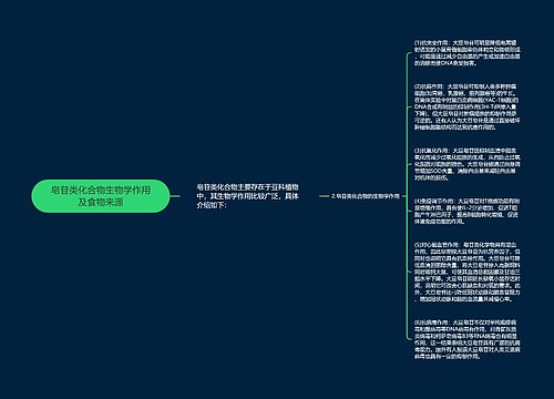 皂苷类化合物生物学作用及食物来源