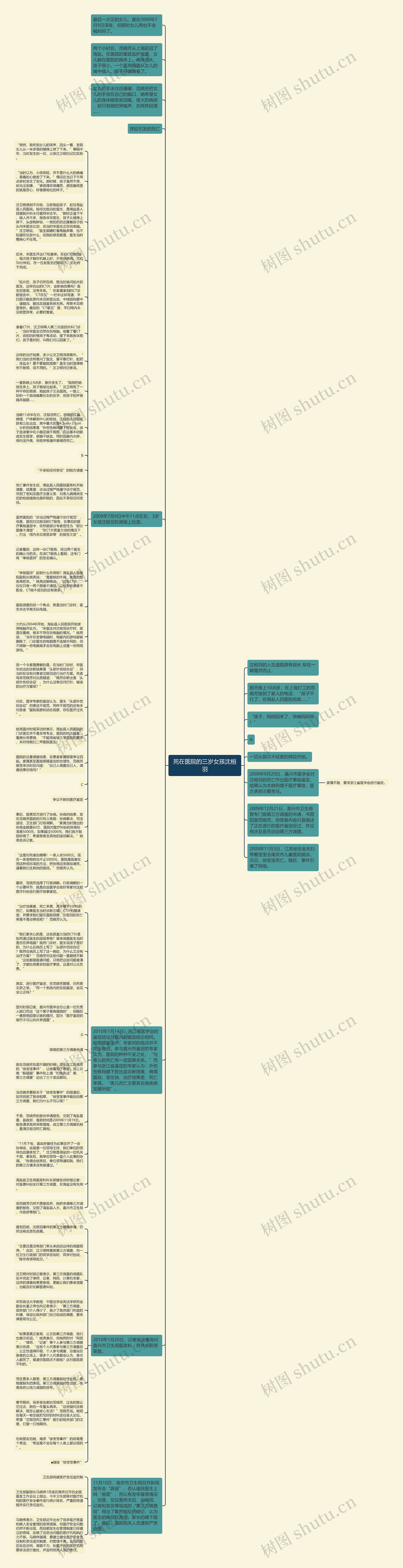 死在医院的三岁女孩沈桓羽思维导图