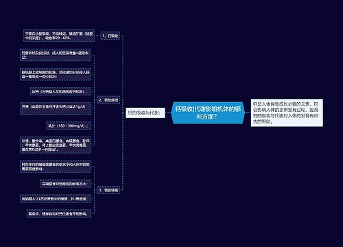 钙吸收|代谢影响机体的哪些方面？