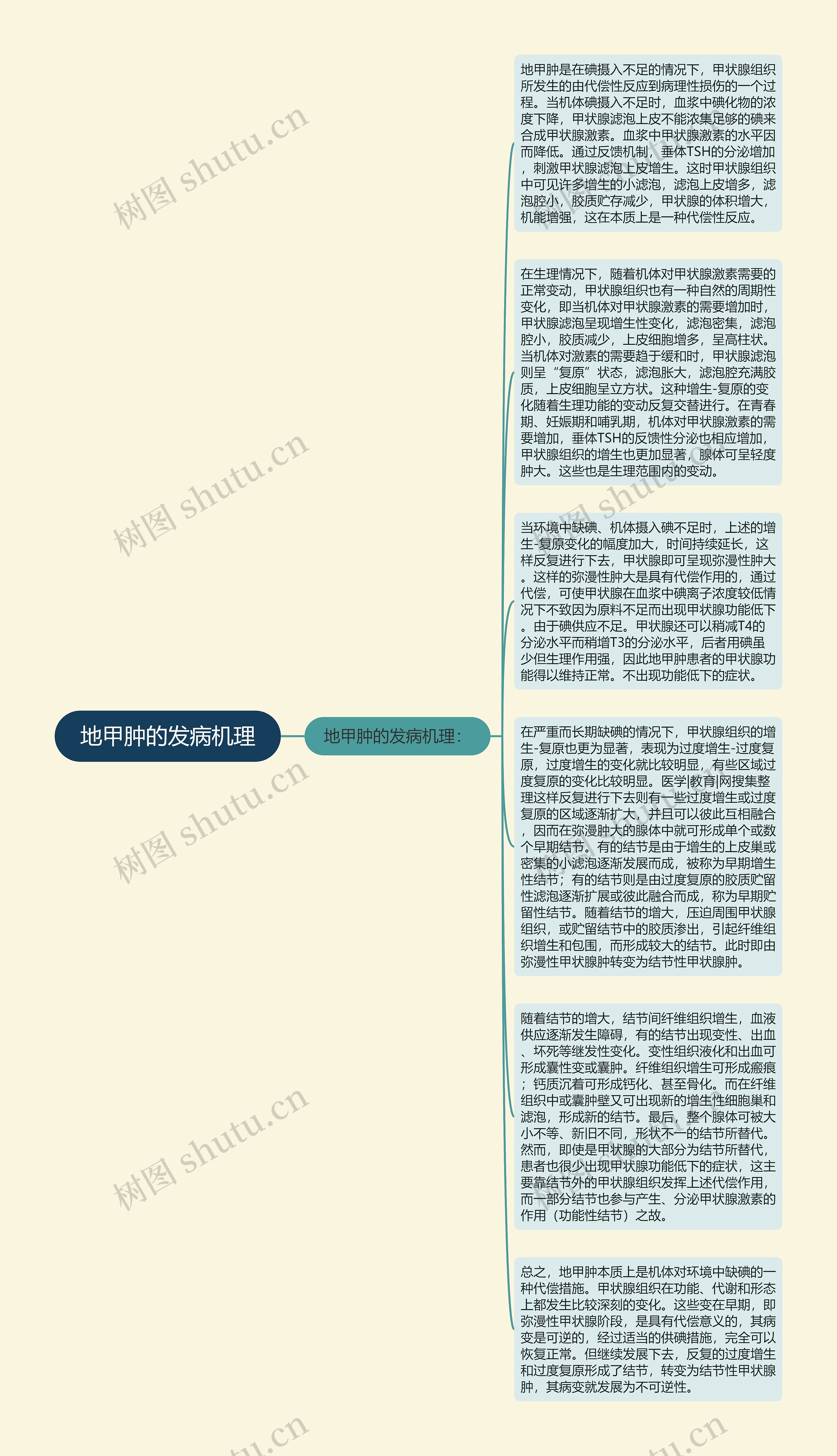 地甲肿的发病机理思维导图