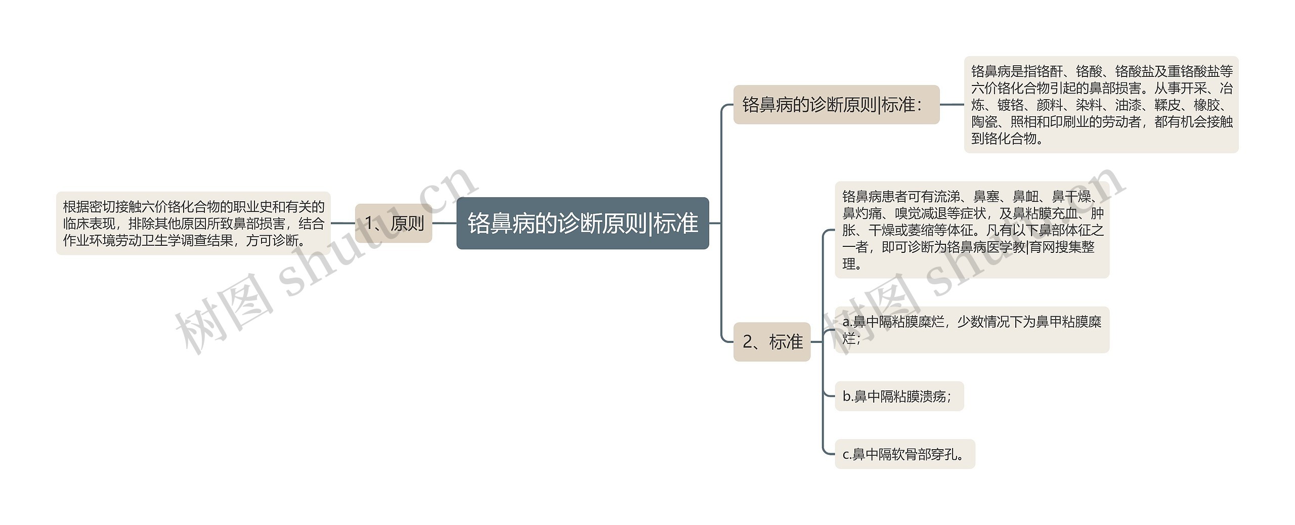 铬鼻病的诊断原则|标准思维导图