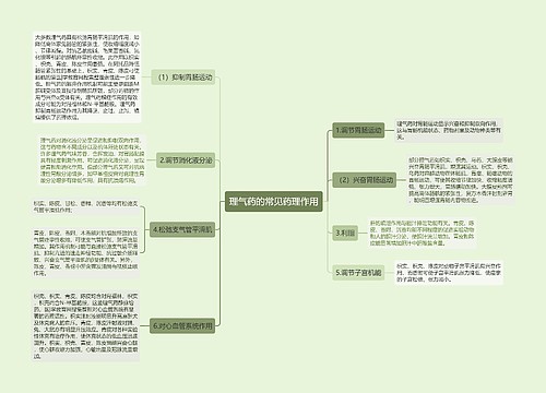 理气药的常见药理作用