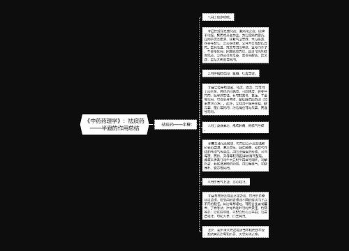 《中药药理学》：祛痰药——半夏的作用总结