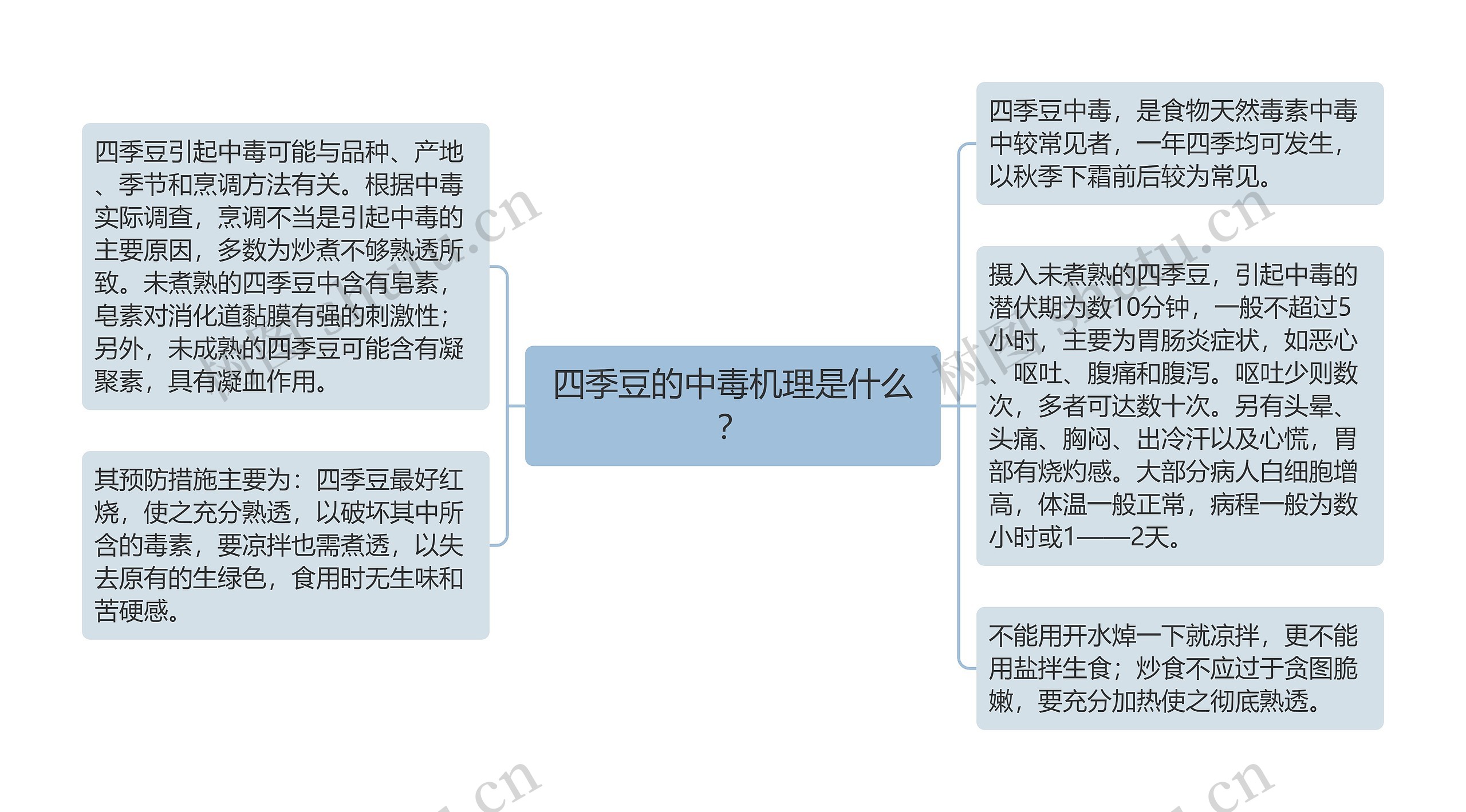 四季豆的中毒机理是什么？思维导图