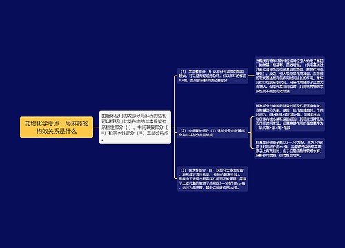 药物化学考点：局麻药的构效关系是什么