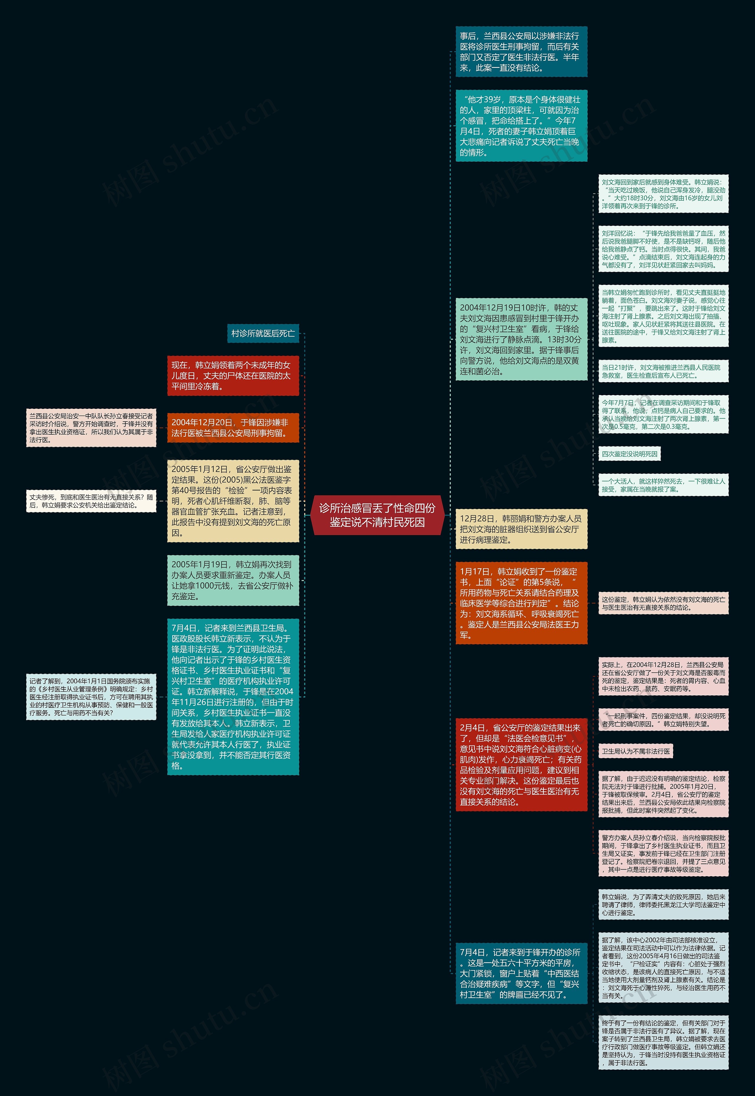 诊所治感冒丢了性命四份鉴定说不清村民死因思维导图
