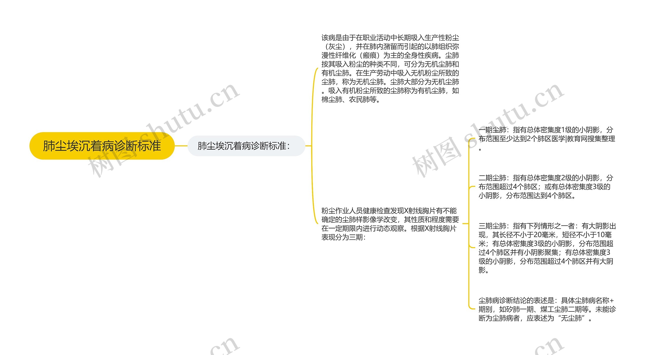 肺尘埃沉着病诊断标准思维导图