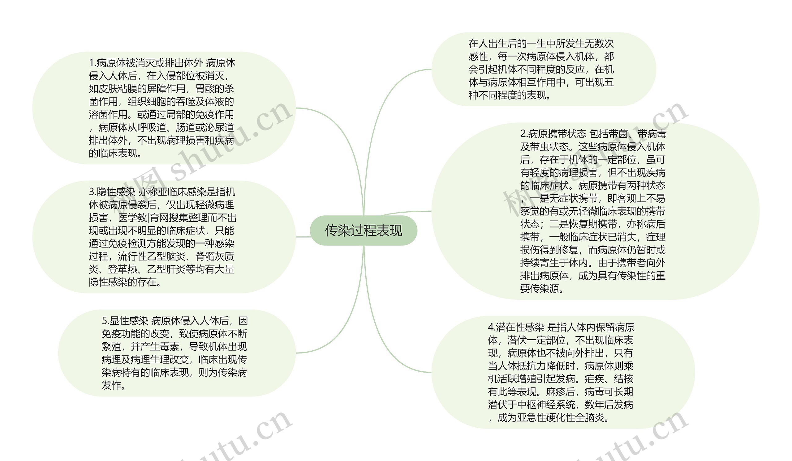 传染过程表现思维导图