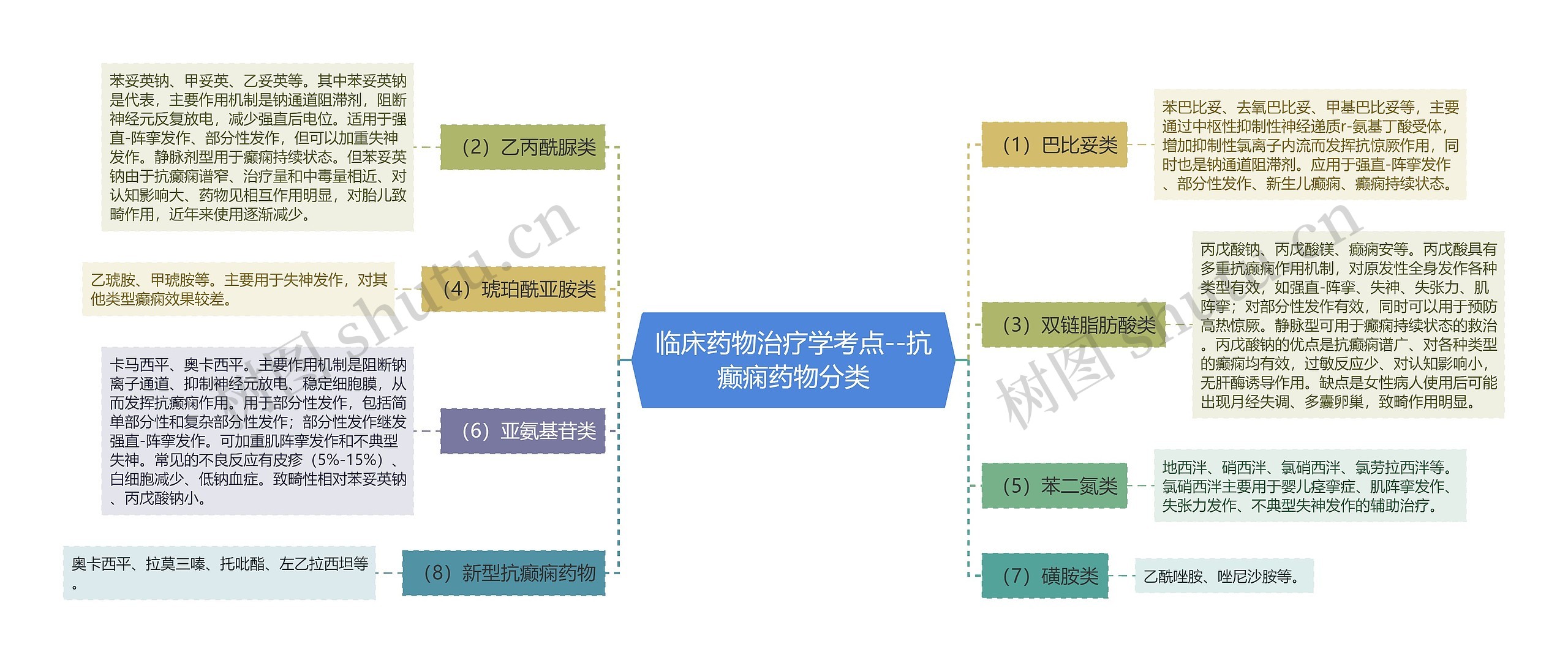 临床药物治疗学考点--抗癫痫药物分类 临床药物治疗学考点--抗癫痫药物分类