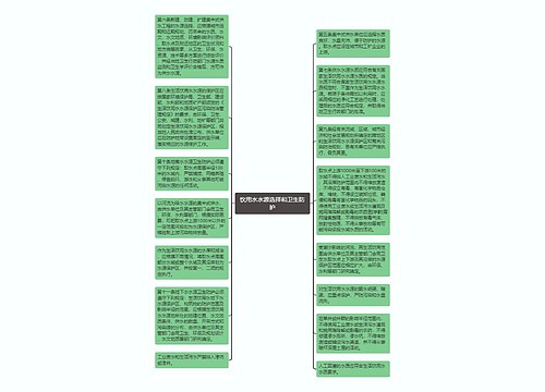 饮用水水源选择和卫生防护