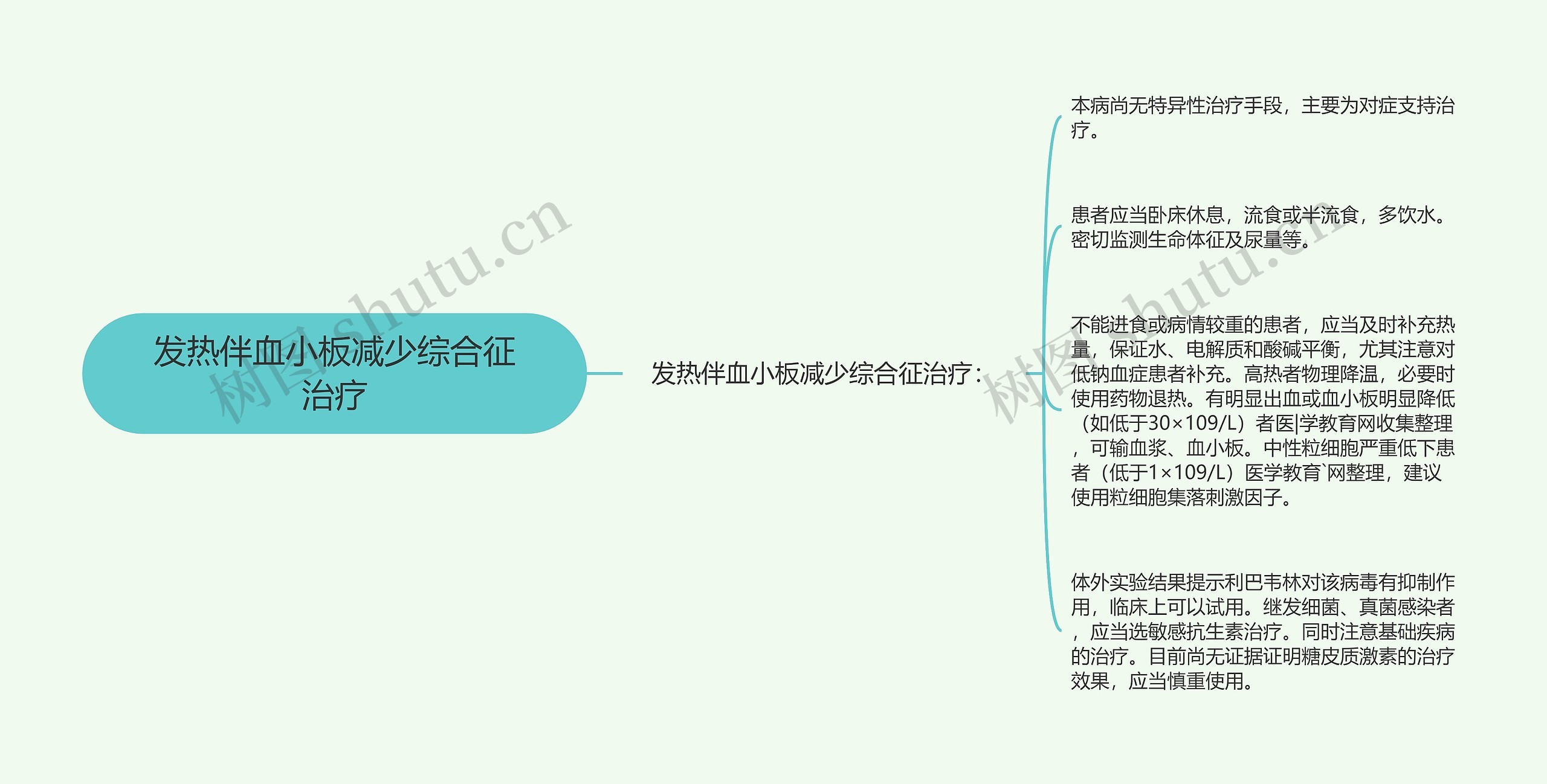 发热伴血小板减少综合征治疗思维导图