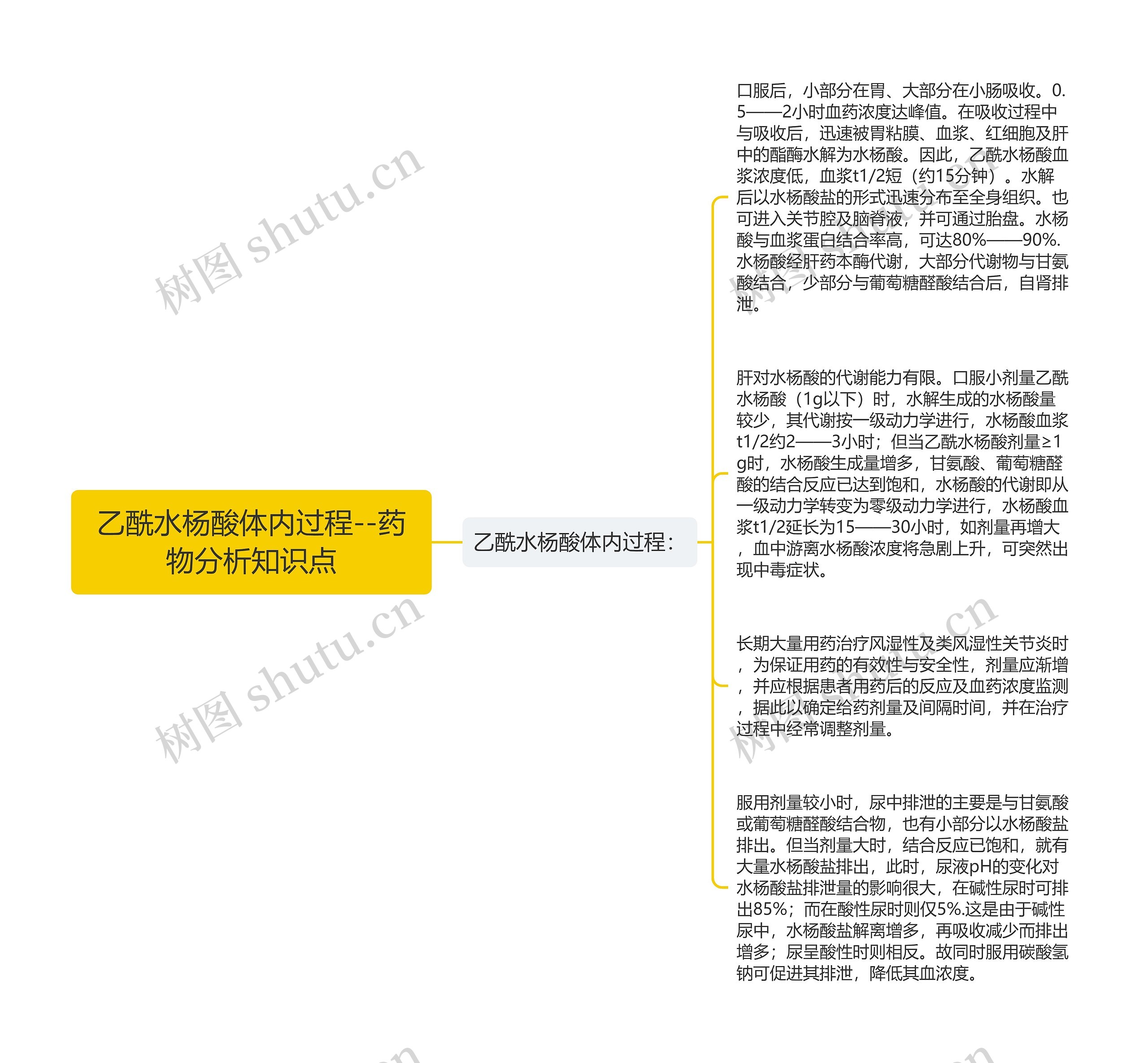 ​乙酰水杨酸体内过程--药物分析知识点