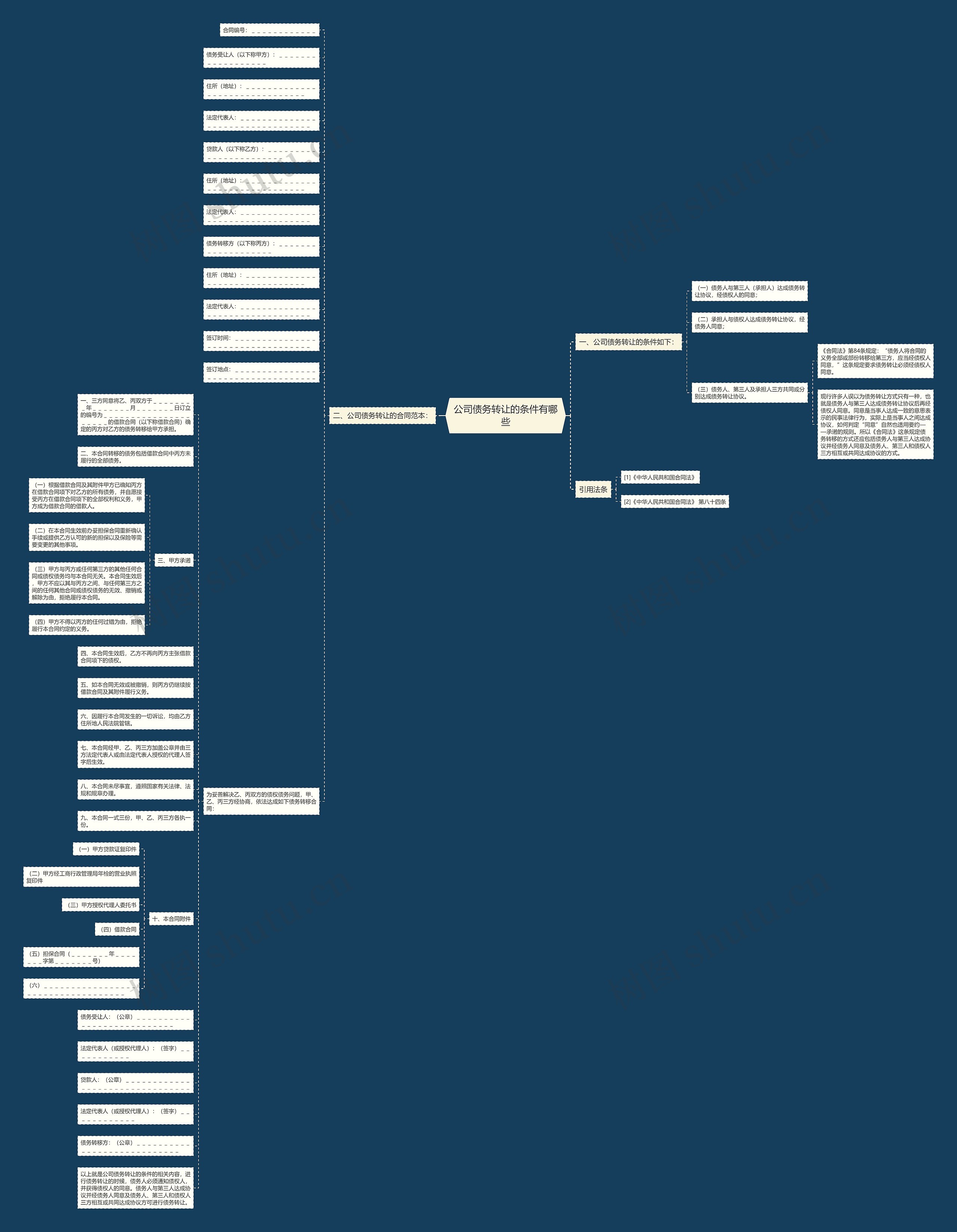 公司债务转让的条件有哪些思维导图