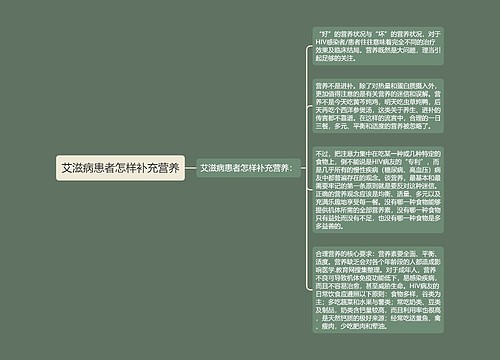 艾滋病患者怎样补充营养