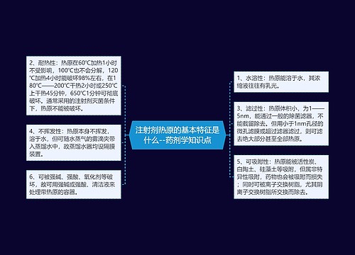 注射剂热原的基本特征是什么--药剂学知识点