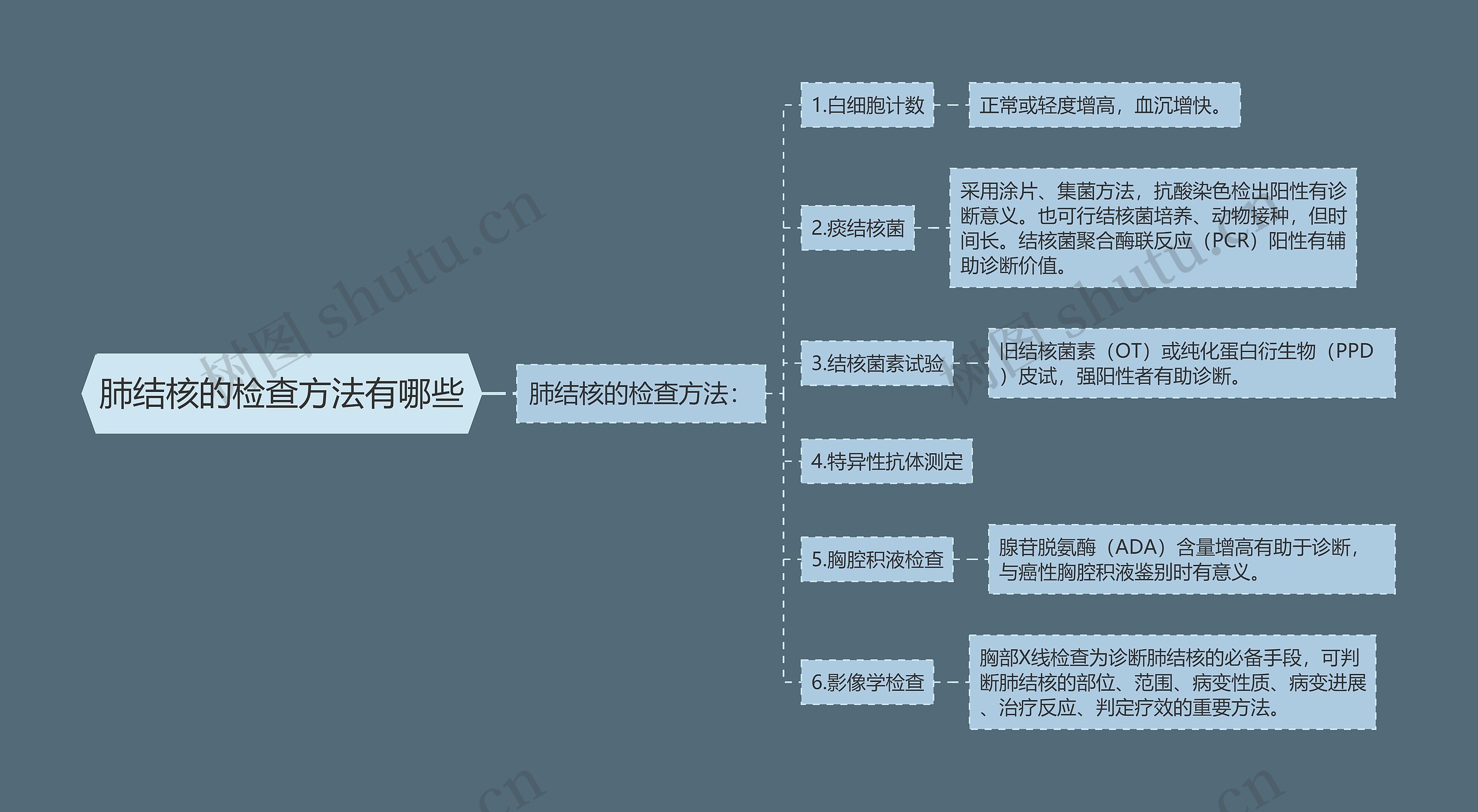 肺结核的检查方法有哪些思维导图