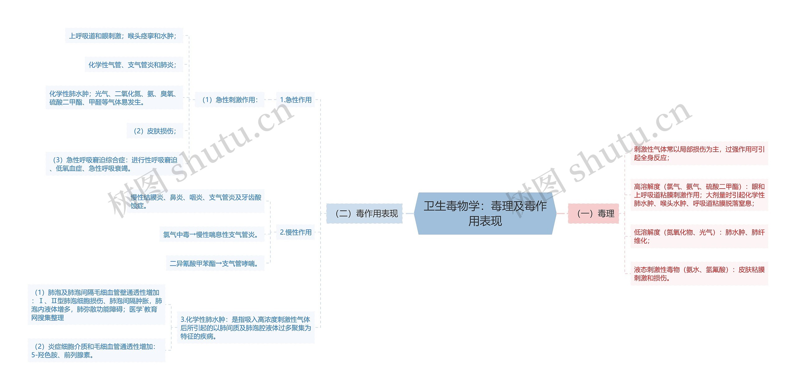 卫生毒物学：毒理及毒作用表现思维导图