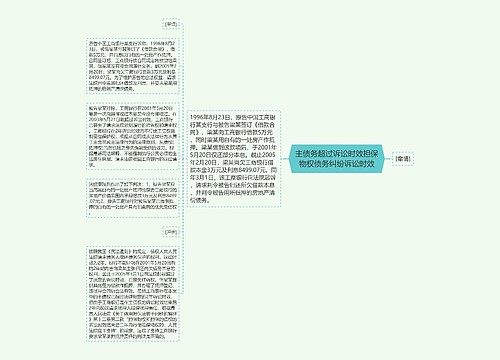 主债务超过诉讼时效担保物权债务纠纷诉讼时效