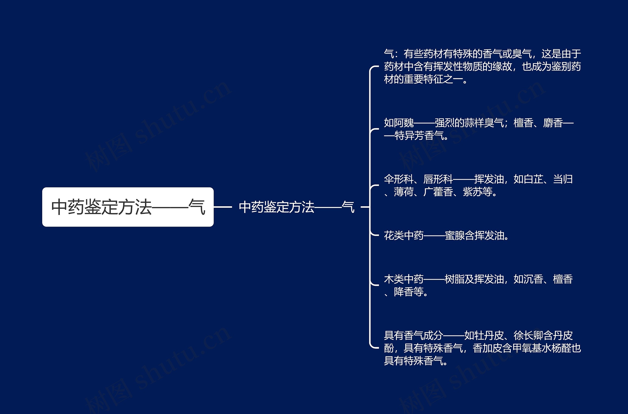 中药鉴定方法——气思维导图